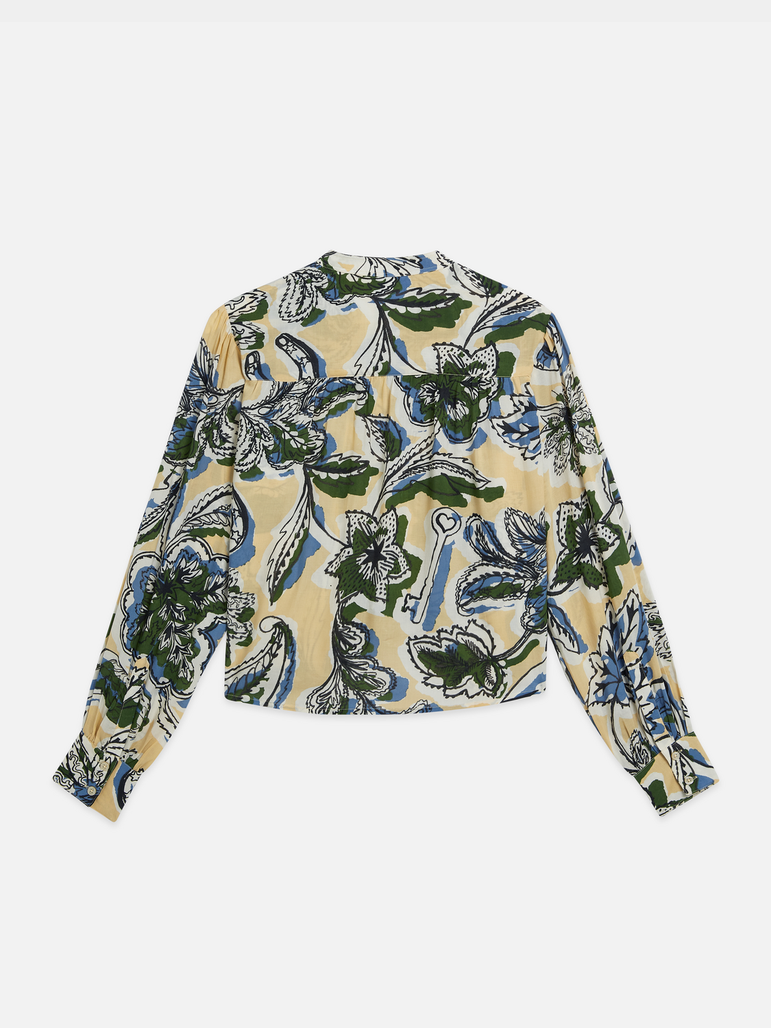 Black Scotch & Soda long-sleeve pintuck shirt with button details and tailored fit, displayed on a hanger.