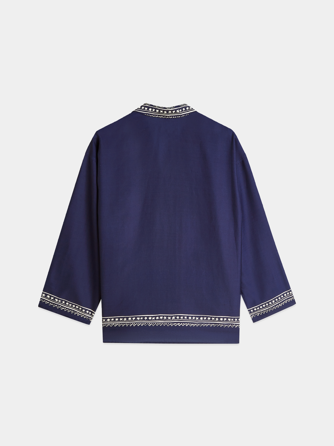 Long-sleeve printed shirt by Scotch & Soda featuring a stylish design, shown on a plain background.