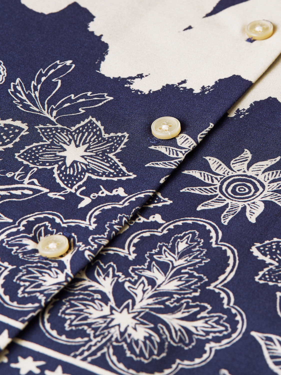 Long sleeve printed shirt by Scotch & Soda featuring vibrant patterns and a casual fit, displayed on a plain background.