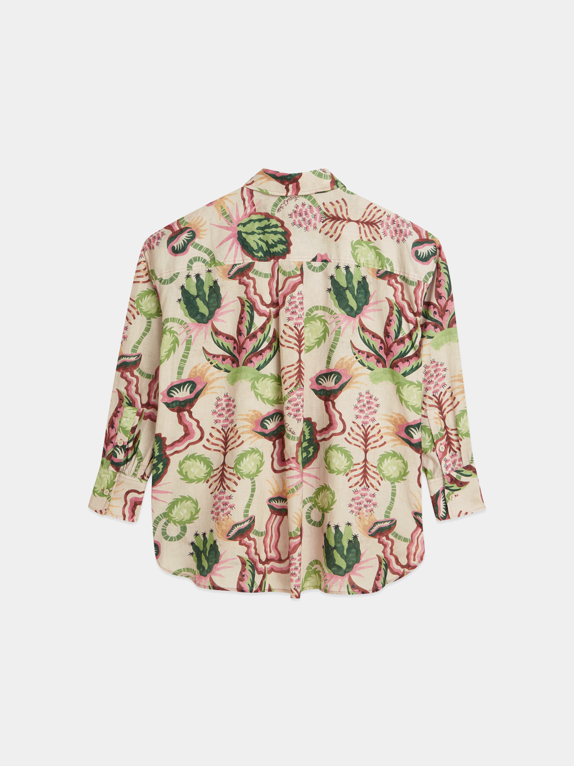 Long sleeve printed shirt from Scotch & Soda featuring bold patterns and a relaxed fit, displayed on a hanger.