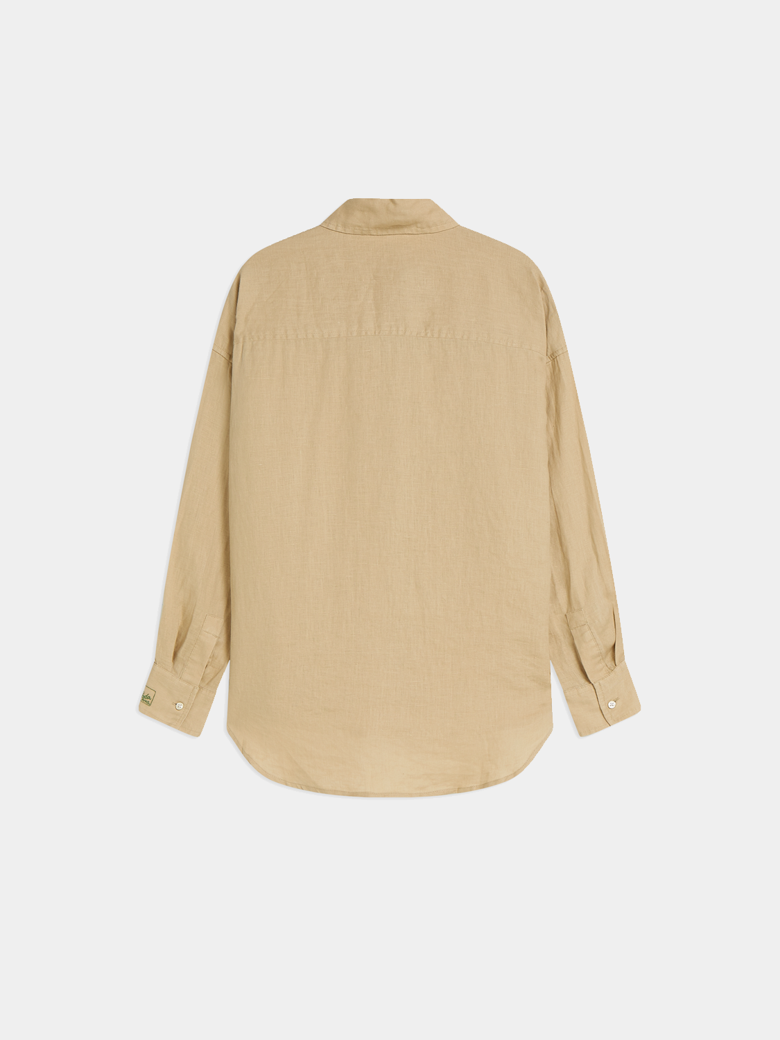 Long-sleeve linen shirt by Scotch & Soda, shown in dark color with a relaxed fit and button-front design.