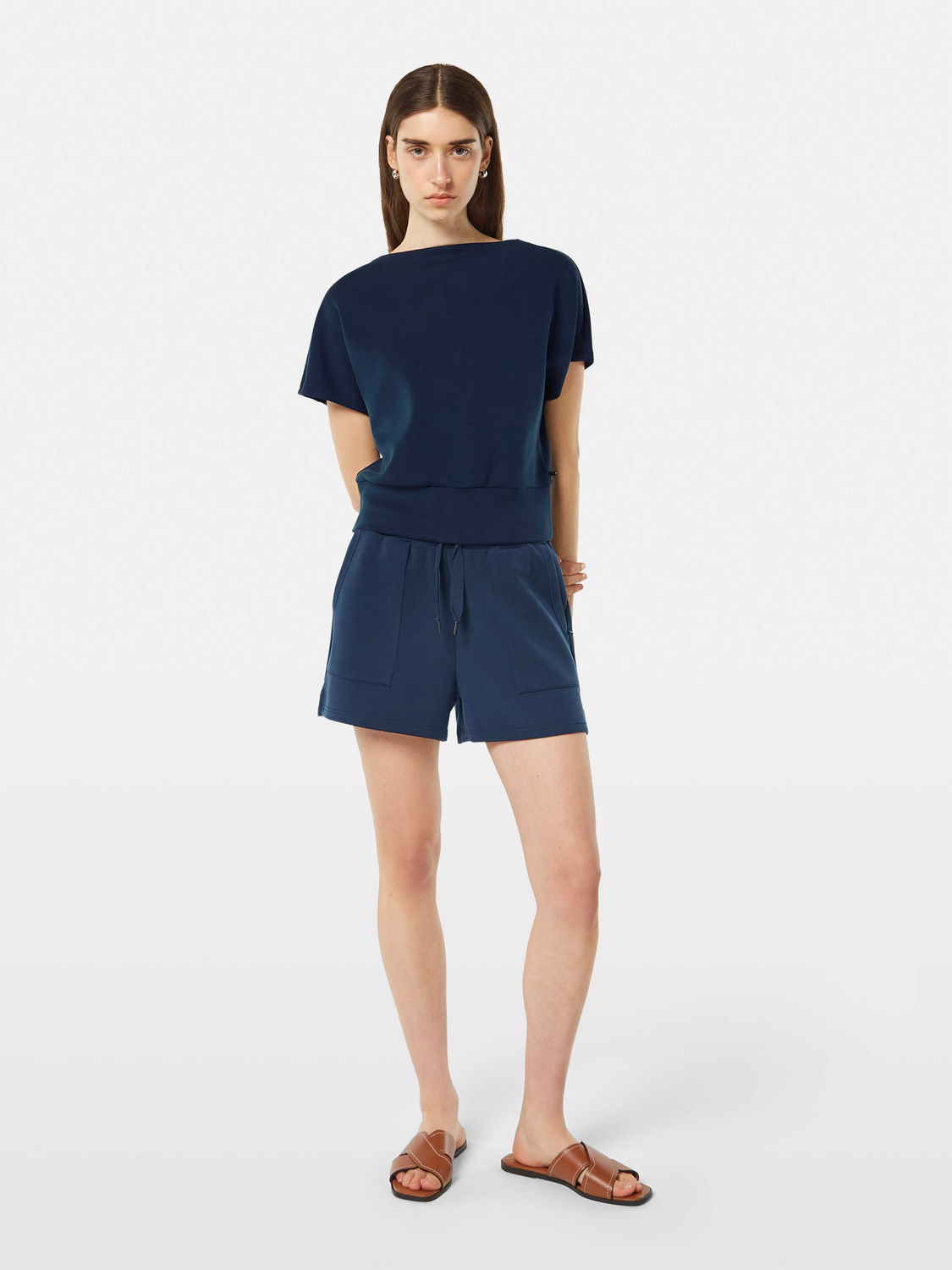 Short-sleeved sweatshirt by Scotch & Soda, featuring a casual fit and soft fabric in a neutral color.