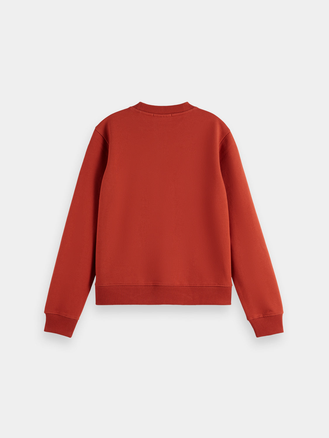 Black sweatshirt with chest artwork from Scotch & Soda, featuring a casual fit and stylish graphic design.