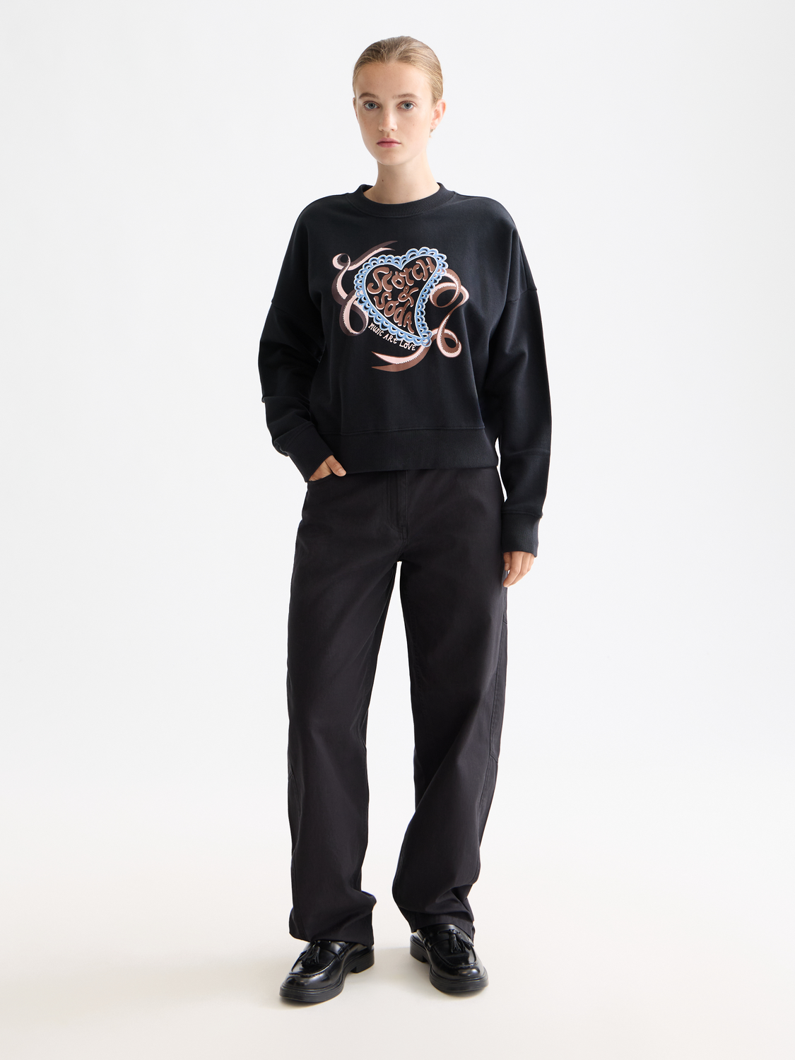 Chest artwork sweatshirt by Scotch & Soda featuring a stylish design on a comfortable crewneck sweat.
