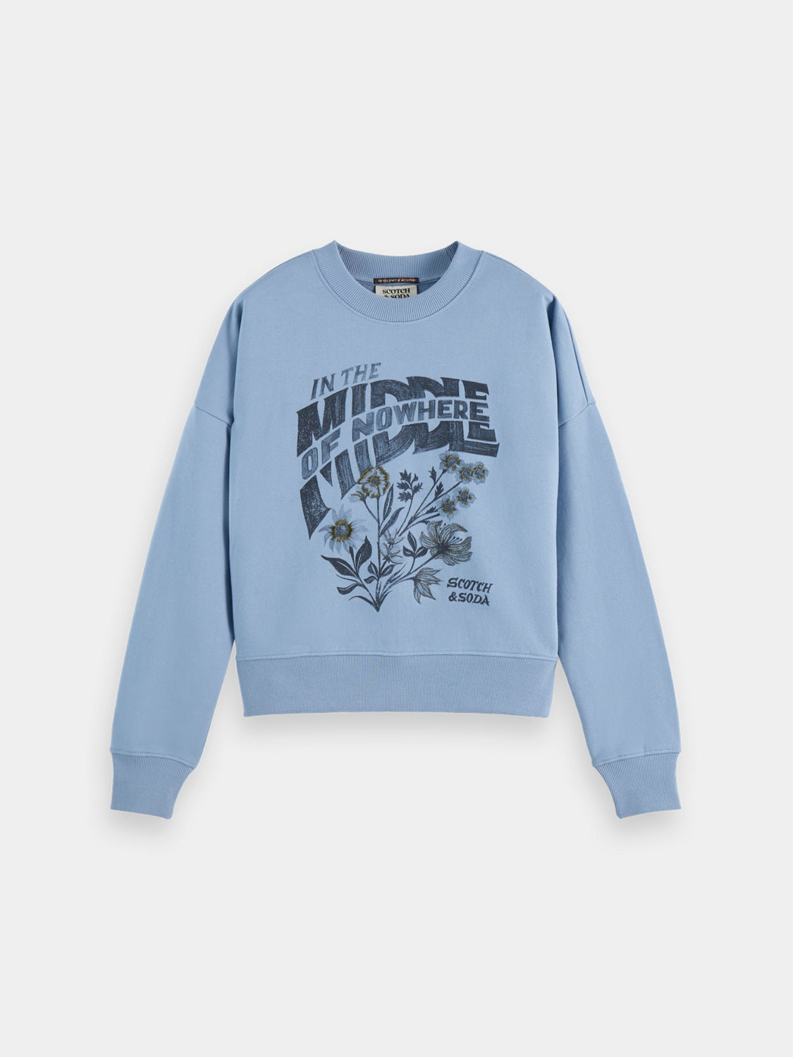 Scotch & Soda Chest Artwork Sweatshirt with graphic print, soft fabric, and relaxed fit, casual style for everyday wear.