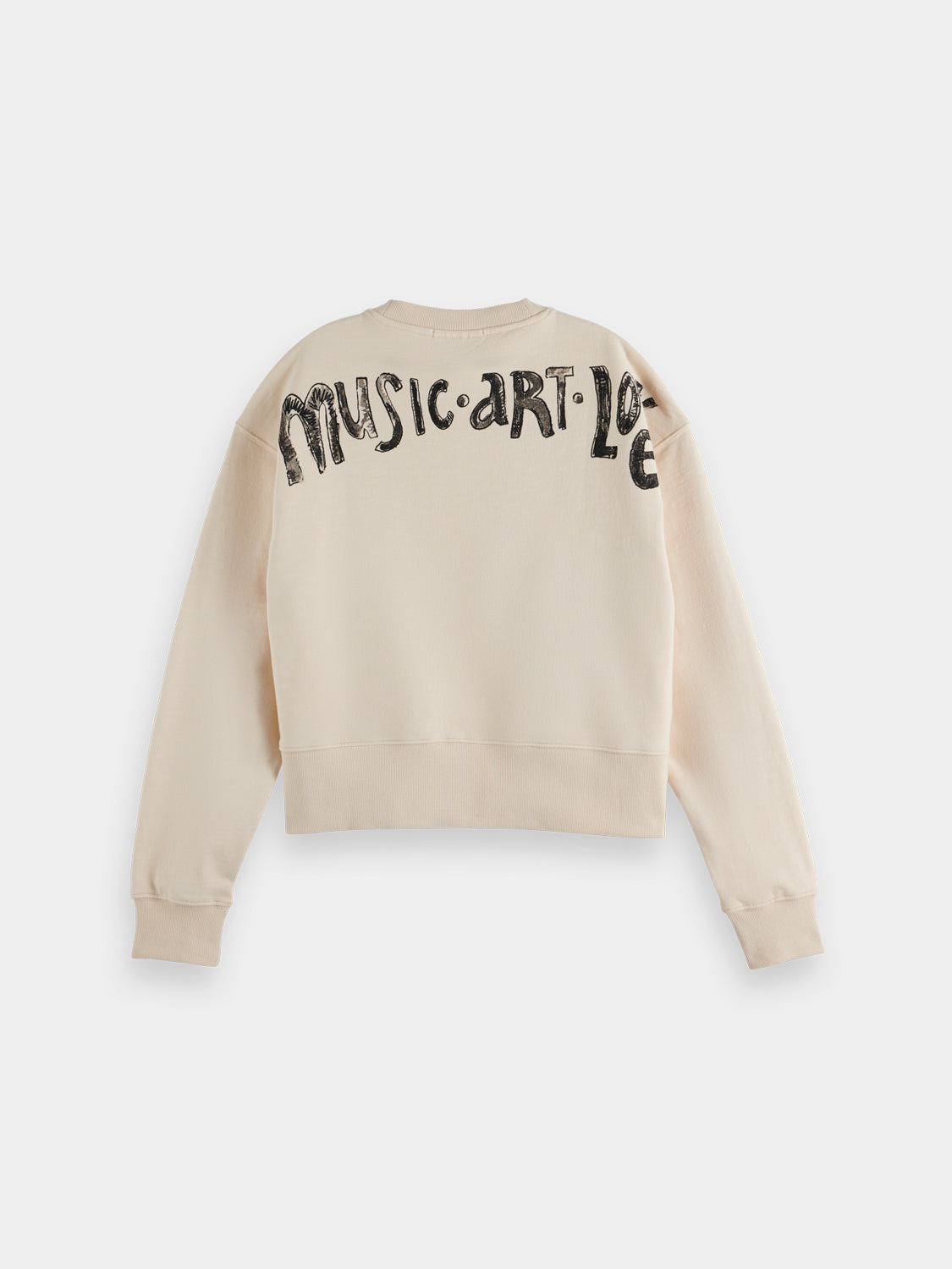 Washed artwork sweatshirt by Scotch & Soda featuring a relaxed fit and artistic print on the front, made from soft, comfortable fabric.