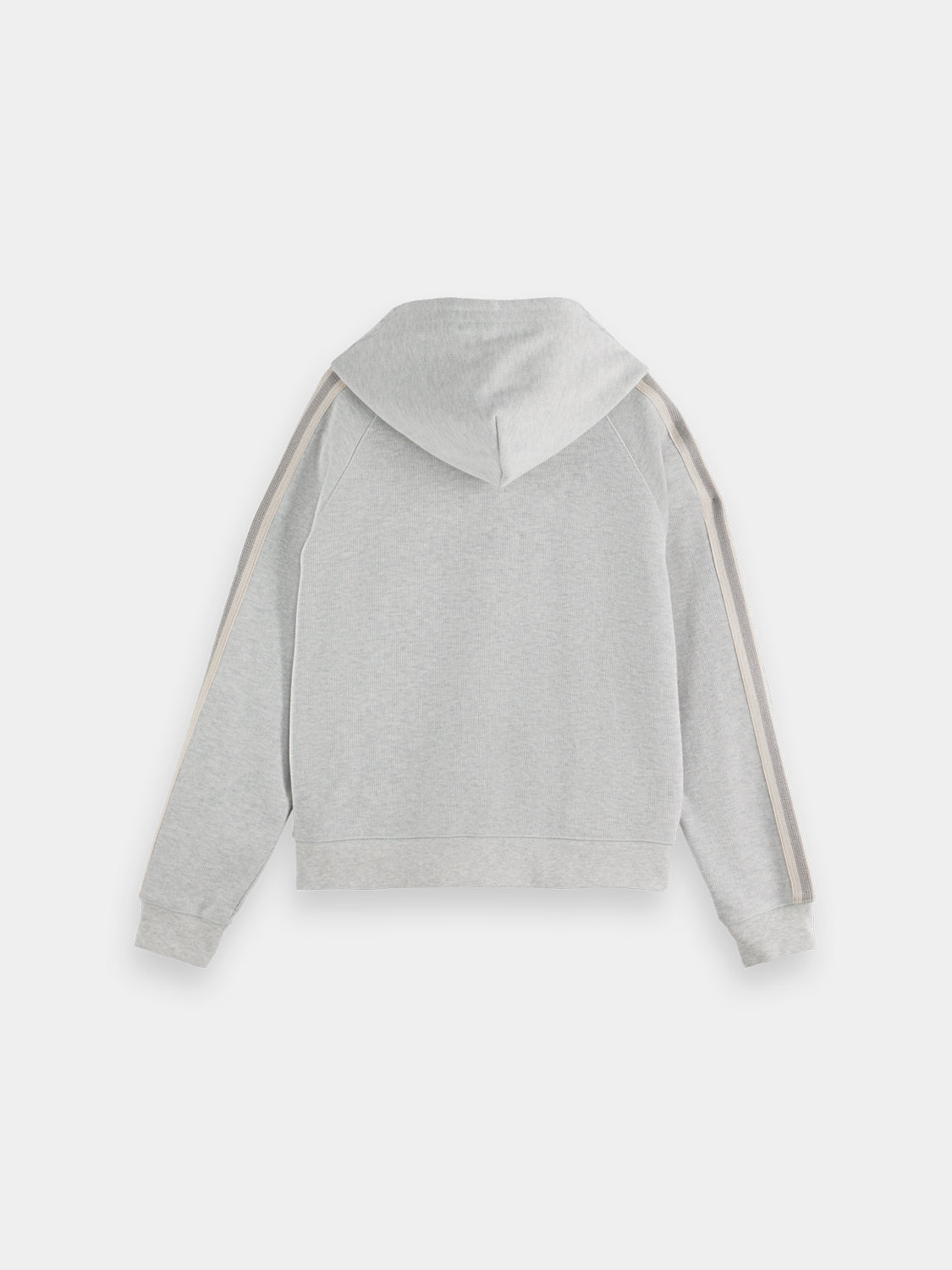 Black Scotch & Soda zip-through hoodie made of comfortable sweats fabric, featuring a front zipper and casual style.