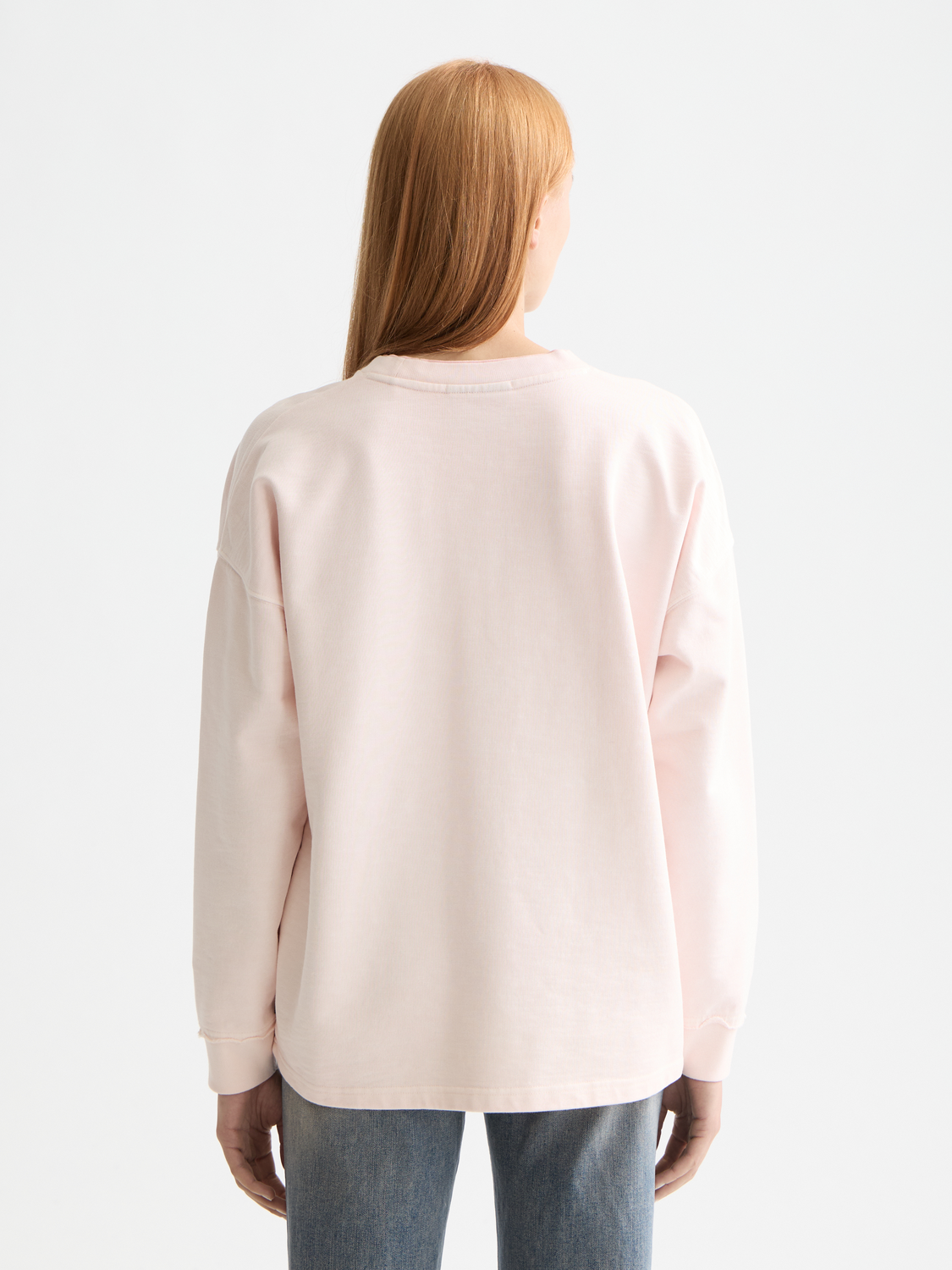 Blue oversized sweatshirt by Scotch & Soda featuring a large logo design on the front, casual fit, and soft fabric.