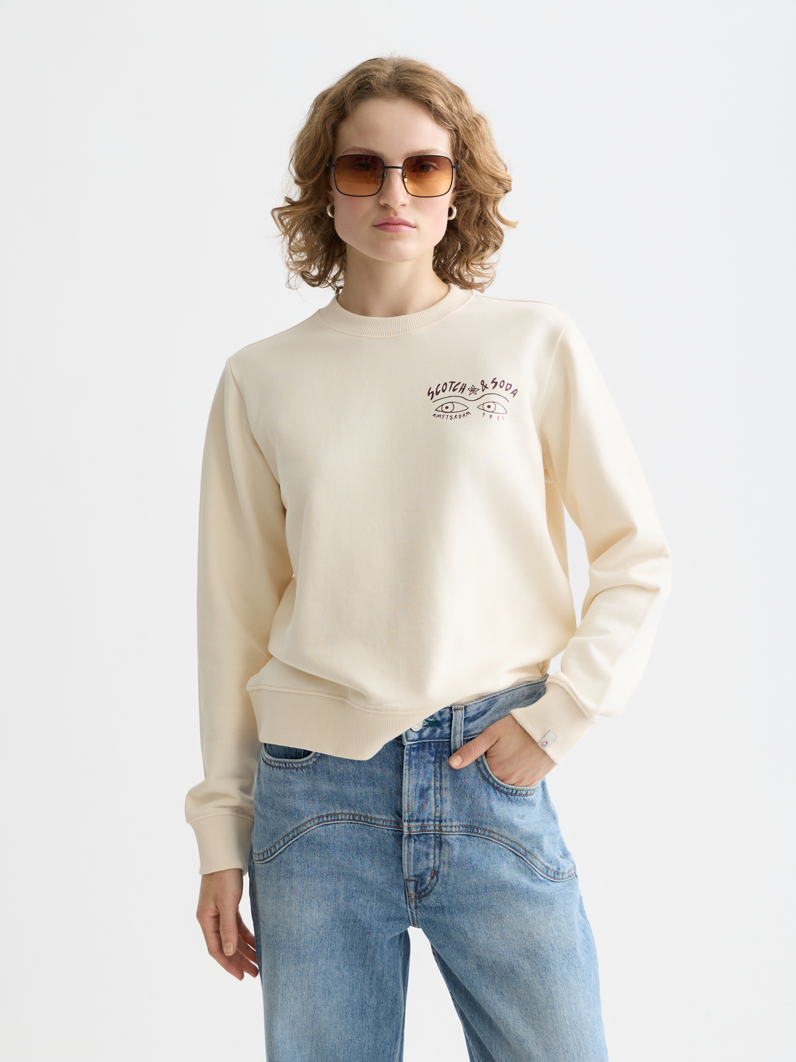 Scotch & Soda artwork sweatshirt featuring a colorful graphic design on soft, comfortable sweatshirt fabric.