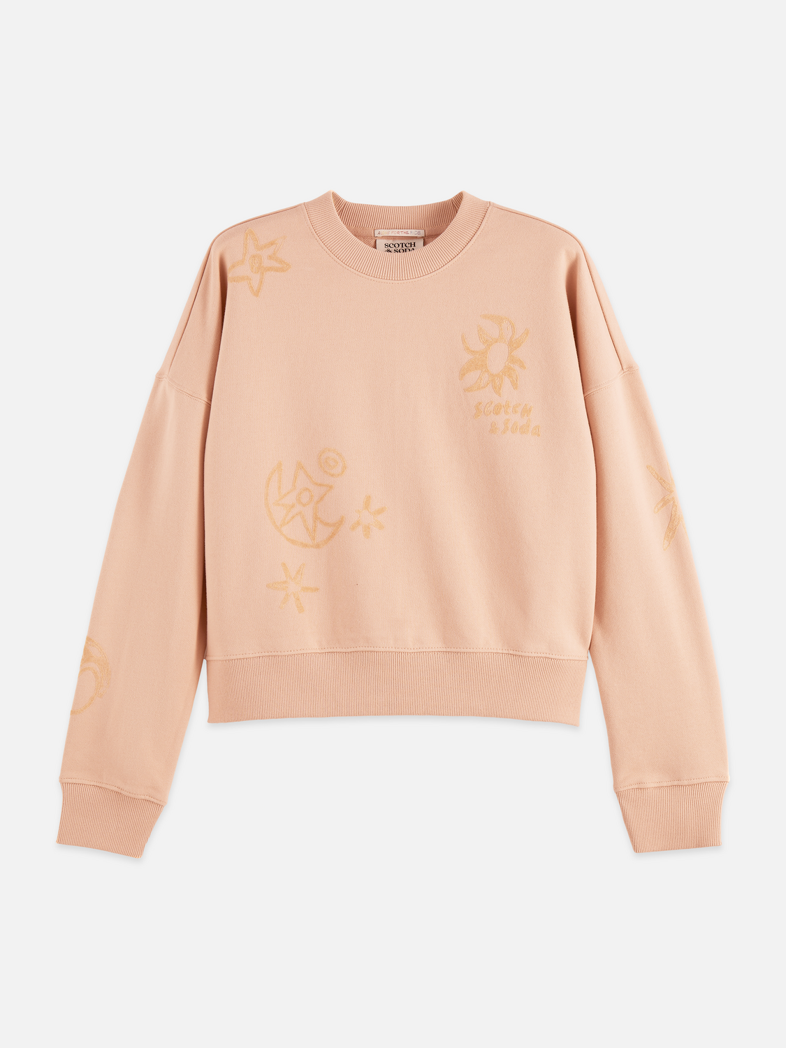 SCOTCH & SODA sweatshirt with flock print front design in a casual sweats style
