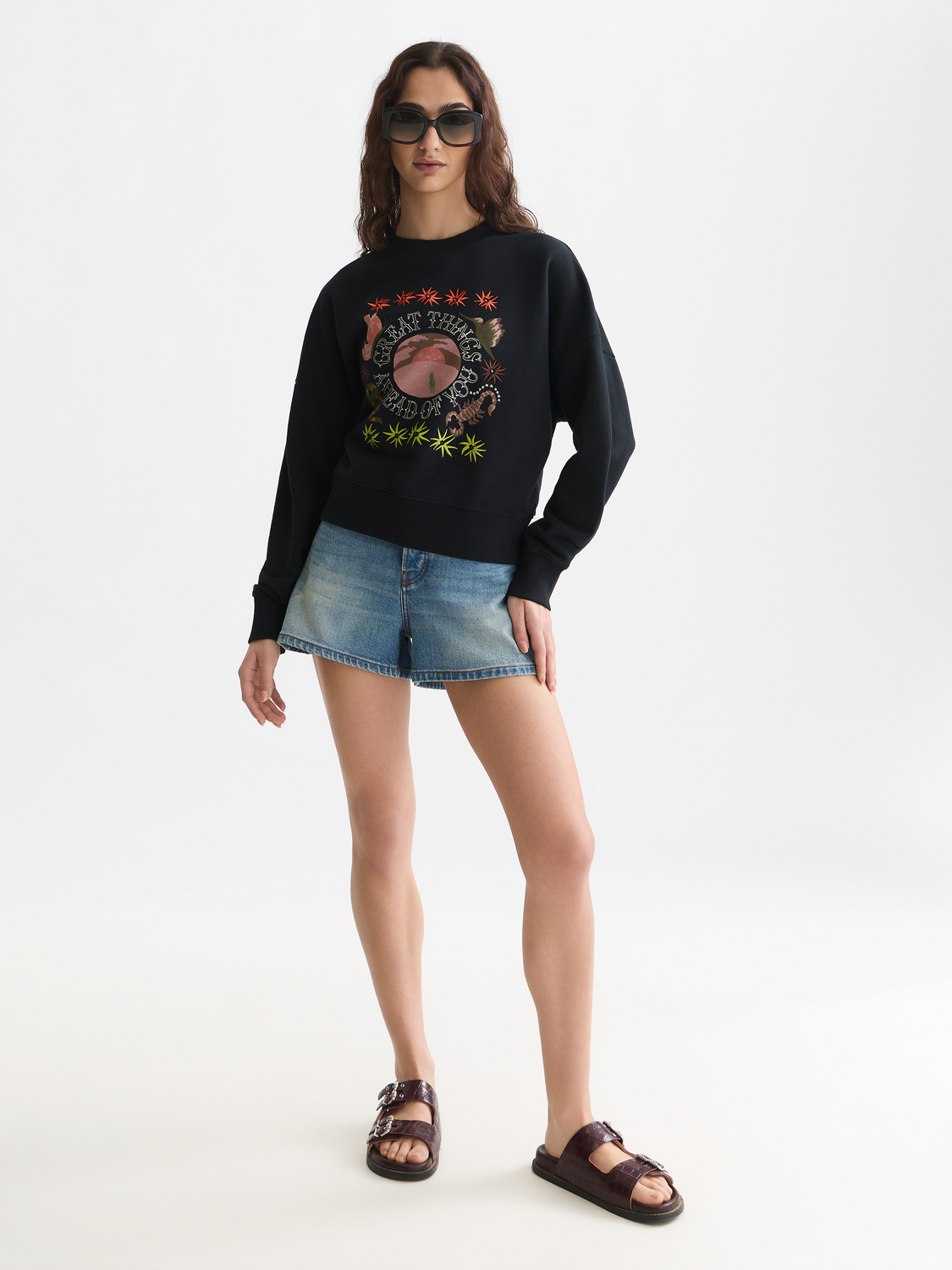 Artwork sweatshirt by Scotch & Soda featuring a stylish design, displayed on a mannequin with a casual fit.