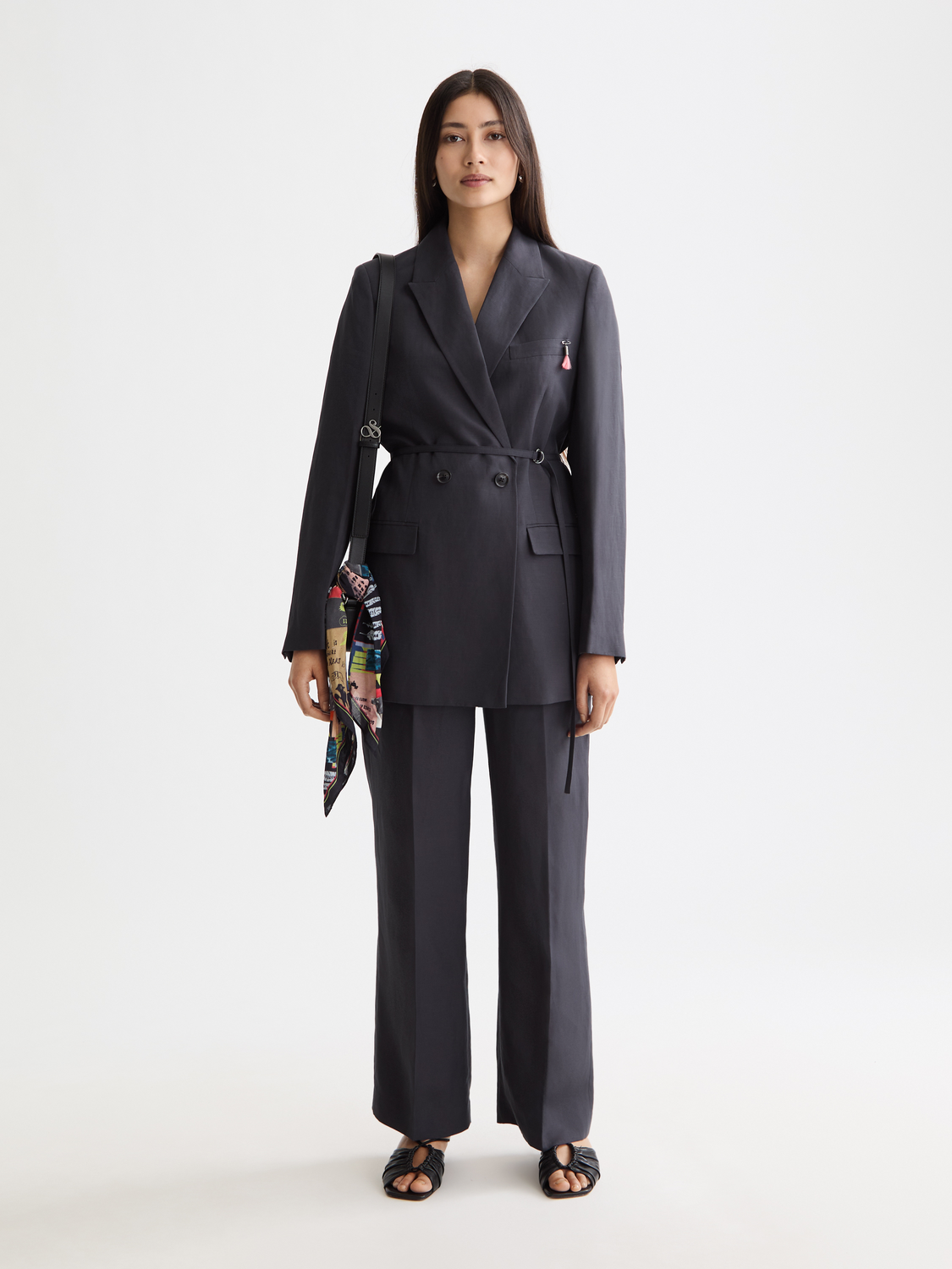 Double-breasted belted blazer - Scotch & Soda NZ