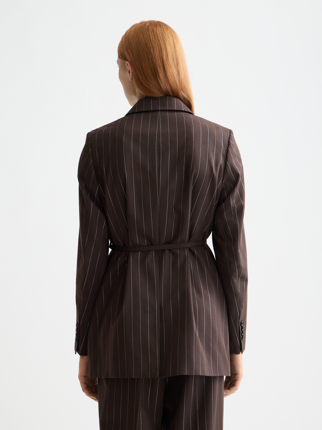 Black Lurex pinstripe blazer by Scotch & Soda, tailored fit with metallic shimmer, featuring classic lapels and button closure.