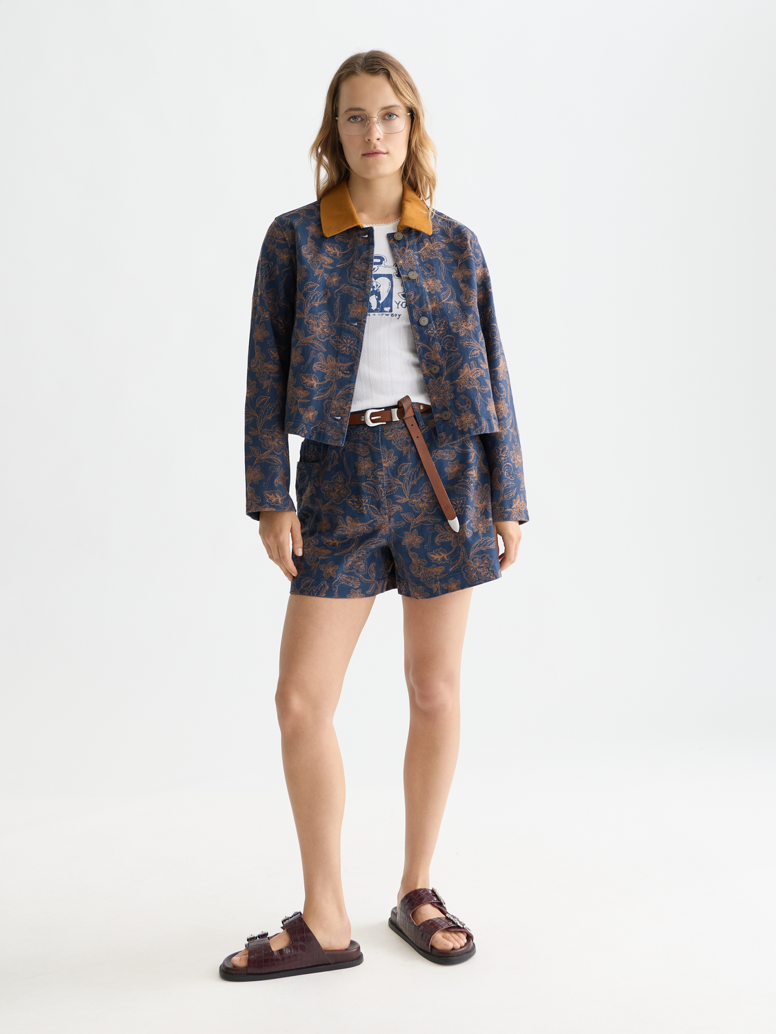 Embroidered Scotch & Soda jacket with detailed floral embroidery, front view, stylish casual outerwear for women or men.