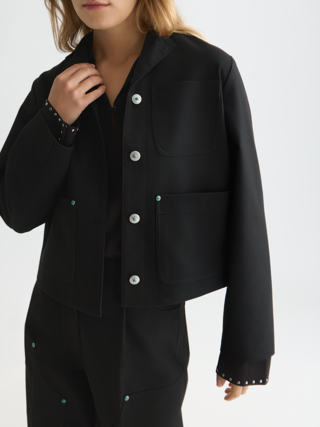 Western trucker jacket by Scotch & Soda, featuring classic denim style with button front and Western-inspired details.