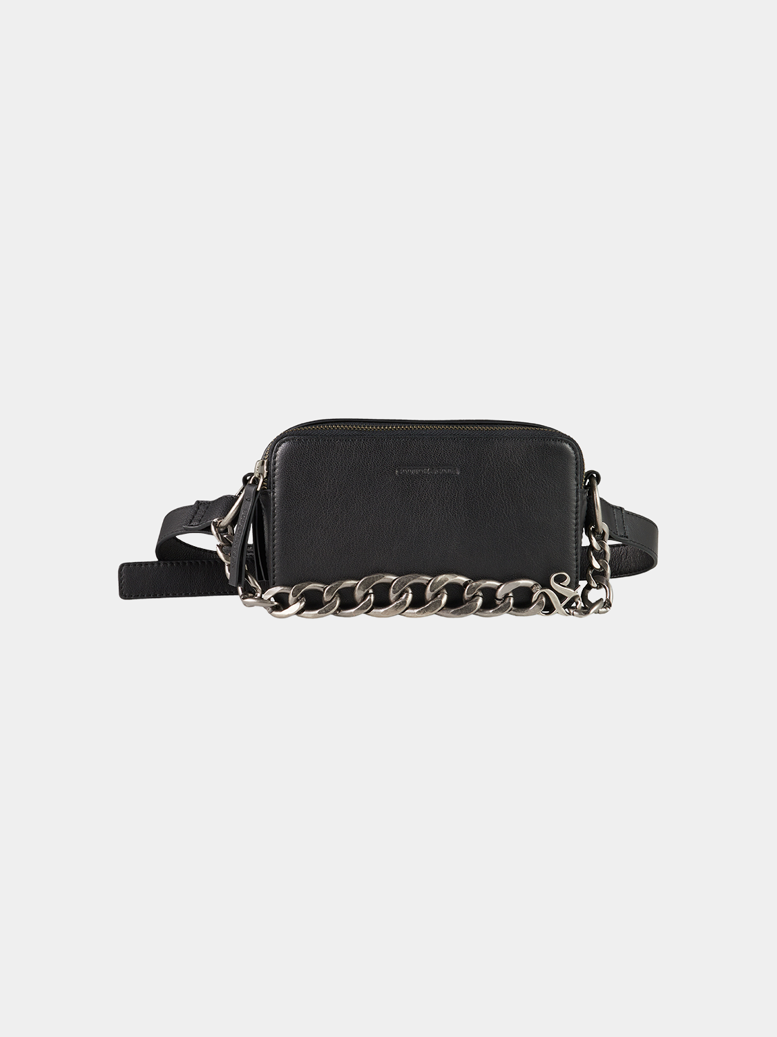SCOTCH & SODA reporter bag in durable fabric with adjustable strap, featuring multiple compartments and a sleek, modern design.