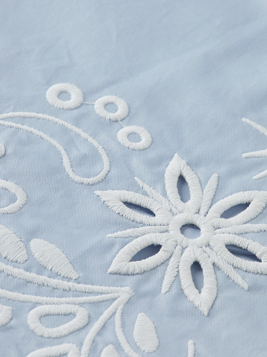 Scotch & Soda broderie shorts shown in natural light, featuring intricate embroidery and a relaxed fit for casual summer wear.
