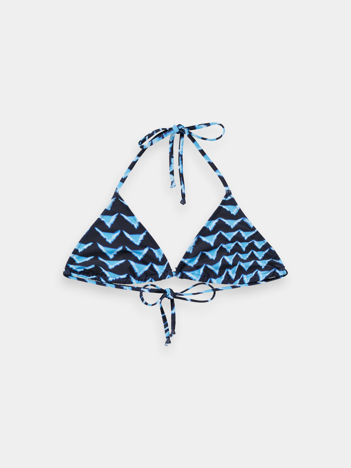 Printed bikini top from Scotch & Soda, stylish swimwear with vibrant patterns, featuring adjustable straps and a flattering fit.