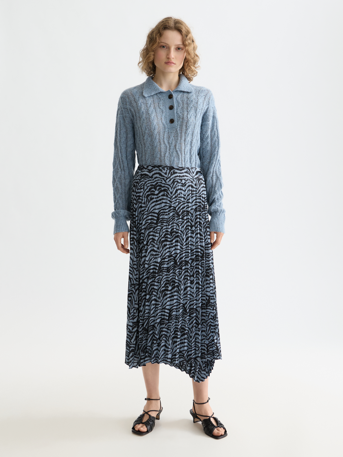 Asymmetrical pleated skirt - Scotch & Soda NZ
