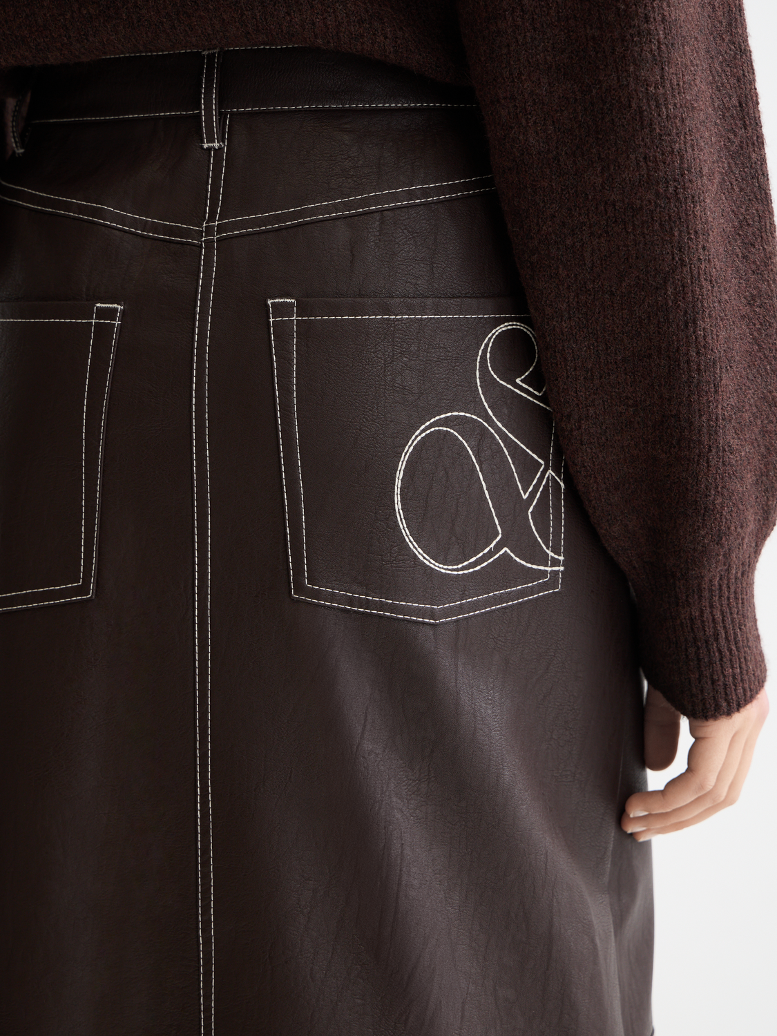 Faux leather midi skirt - Scotch & Soda NZ