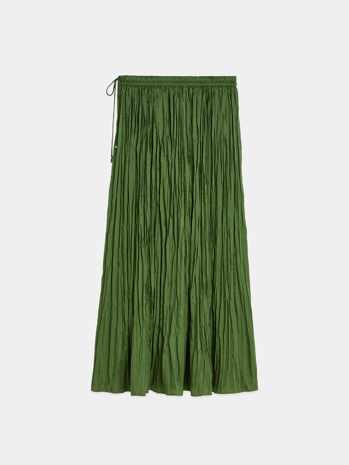 Black Scotch & Soda micro pleat skirt with a fitted waist and flowing hem, showcasing elegant pleated fabric design.