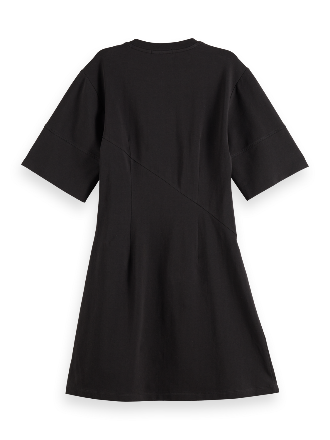 SCOTCH & SODA jersey t-shirt dress, back view in solid color