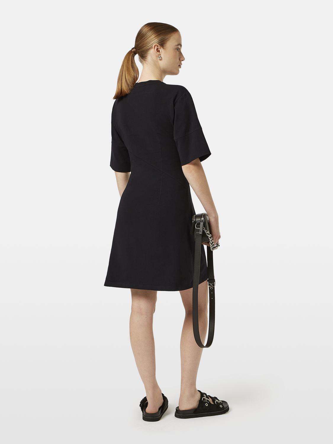 SCOTCH & SODA jersey t-shirt dress, back view in solid color
