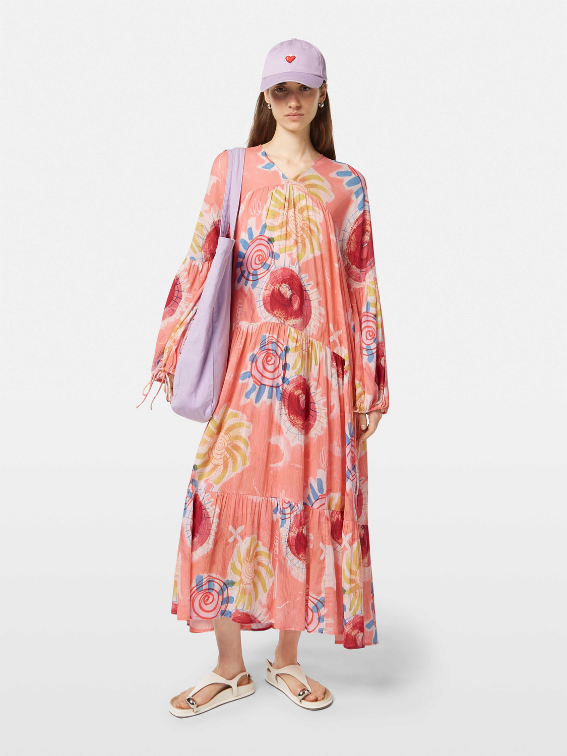 Scotch & Soda crinkle maxi dress with flowing fabric and a relaxed silhouette, featuring a sleeveless design and subtle texture.