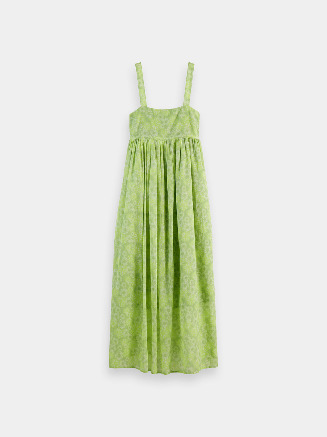Long floral maxi dress by Scotch & Soda featuring a flowing silhouette and vibrant print, perfect for summer occasions.