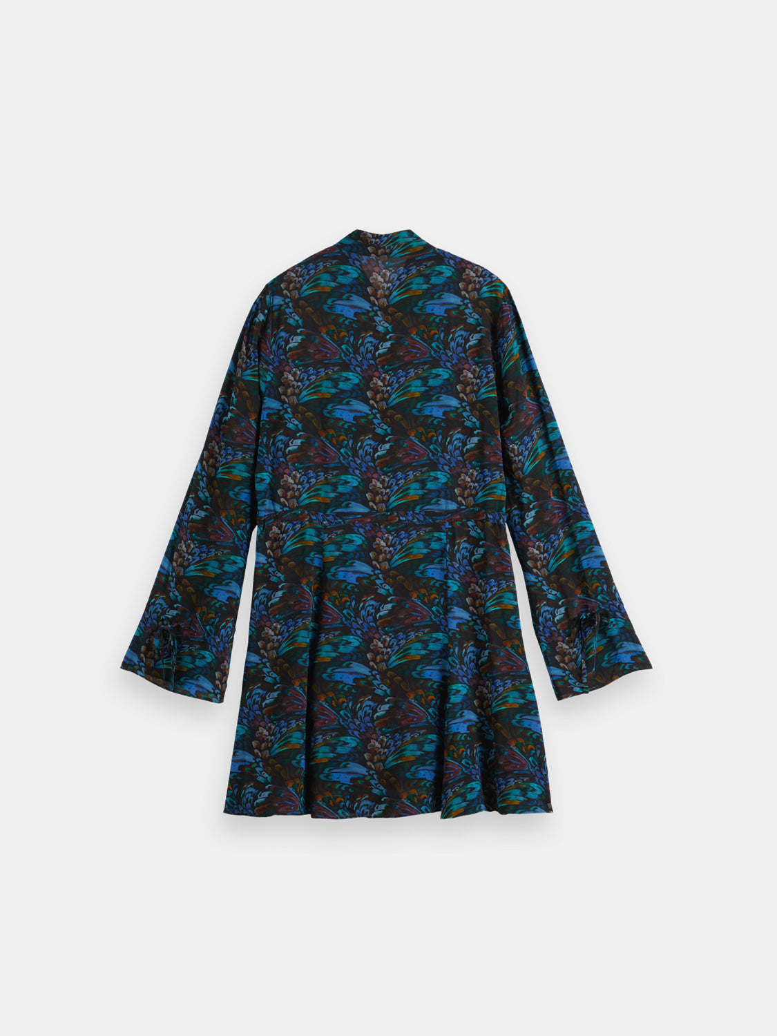 Printed mini dress from Scotch & Soda, showcasing a stylish design with a fitted silhouette and vibrant pattern.