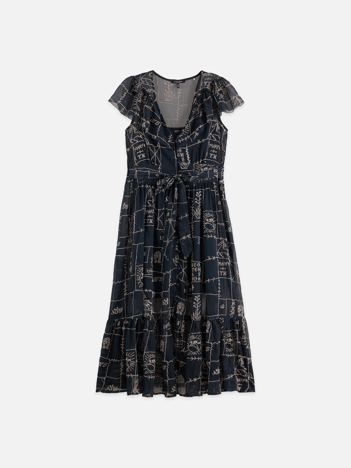 Embroidered midi dress