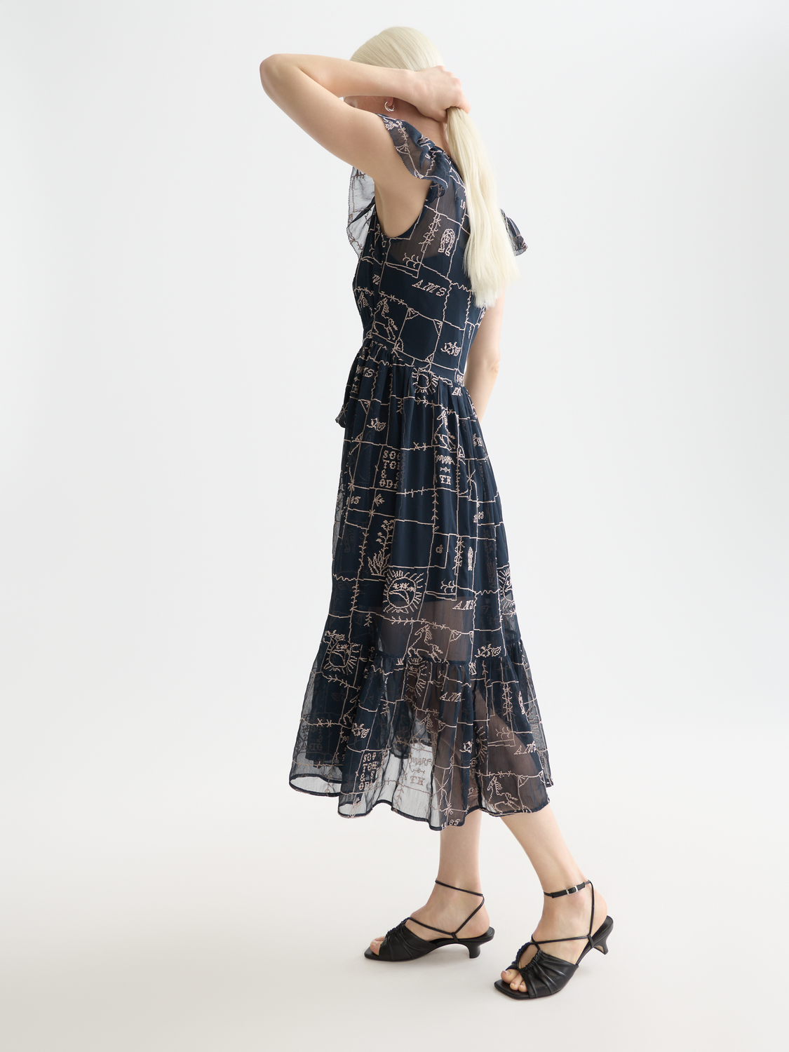 Embroidered midi dress