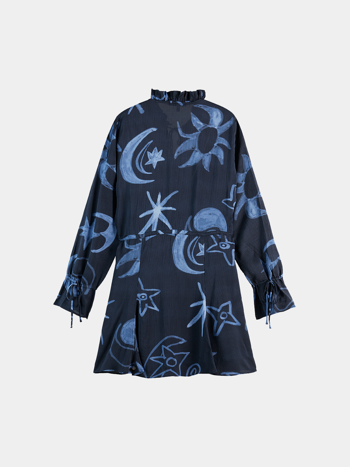 Printed mini dress from Scotch & Soda featuring vibrant floral patterns and a fitted silhouette.