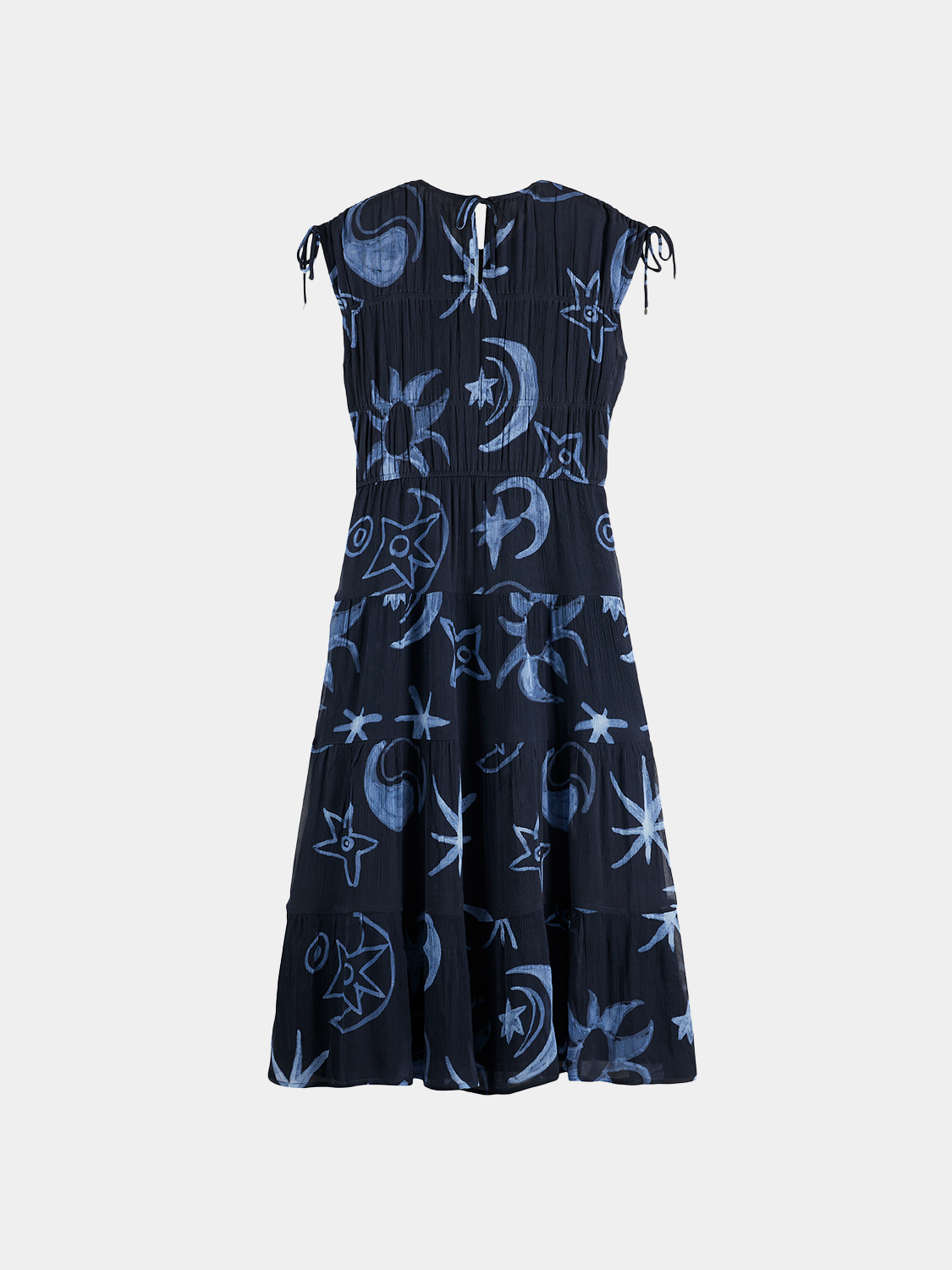 Gathered midi dress by Scotch & Soda featuring a fitted bodice and flowing skirt in a stylish, versatile design.