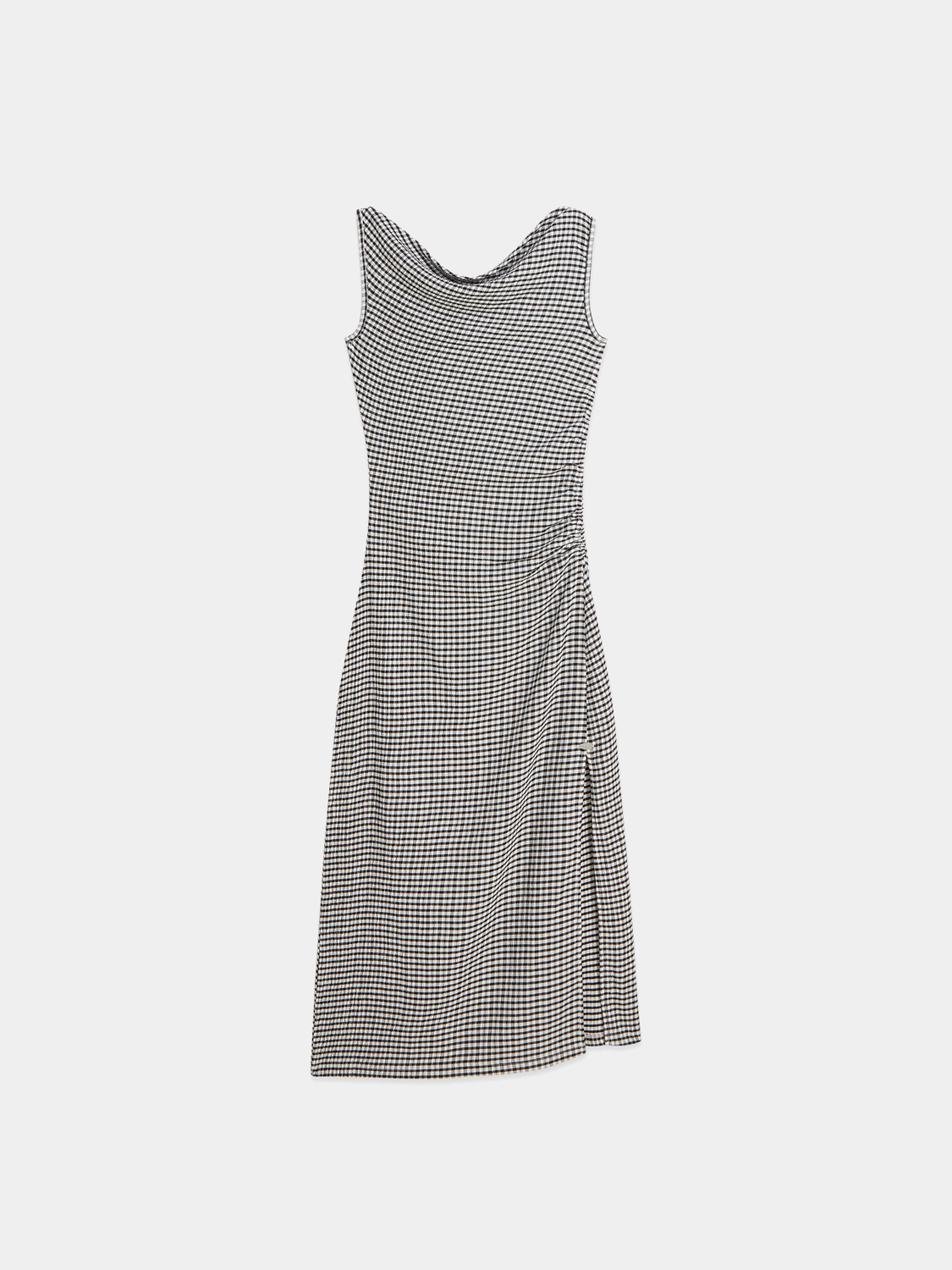 Gingham midi dress by Scotch & Soda featuring a classic checkered pattern, sleeveless design, and a fitted waist.