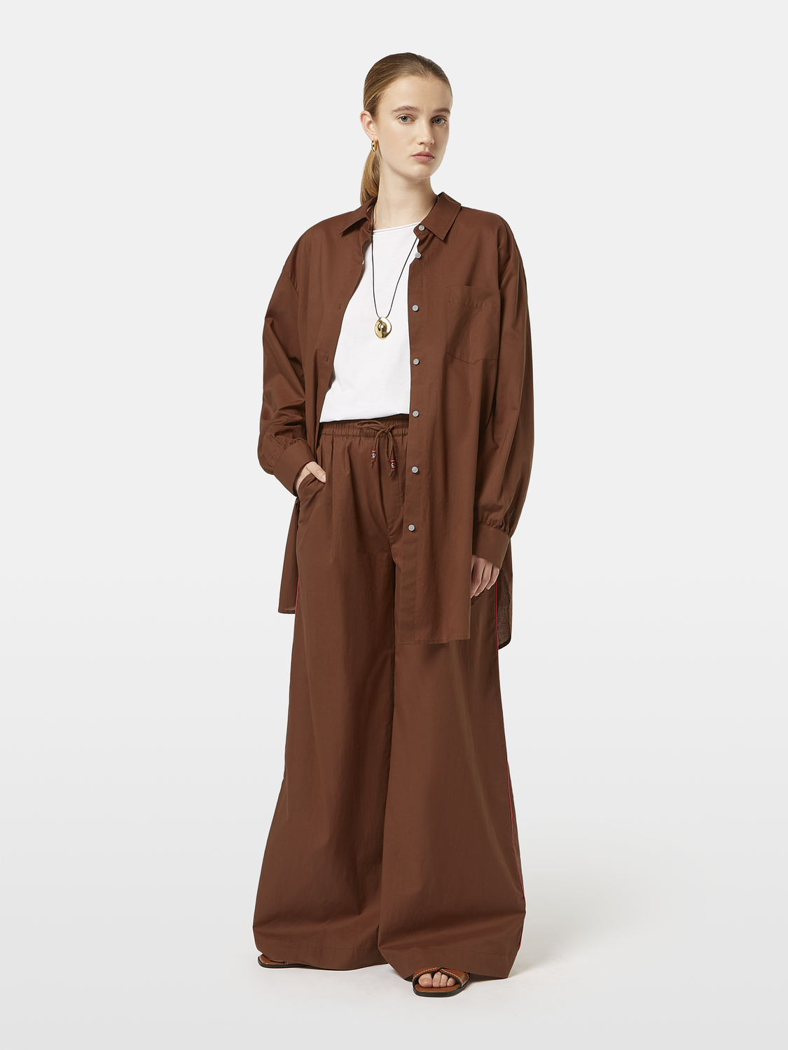Cotton voile wide fit pants - Scotch & Soda NZ
