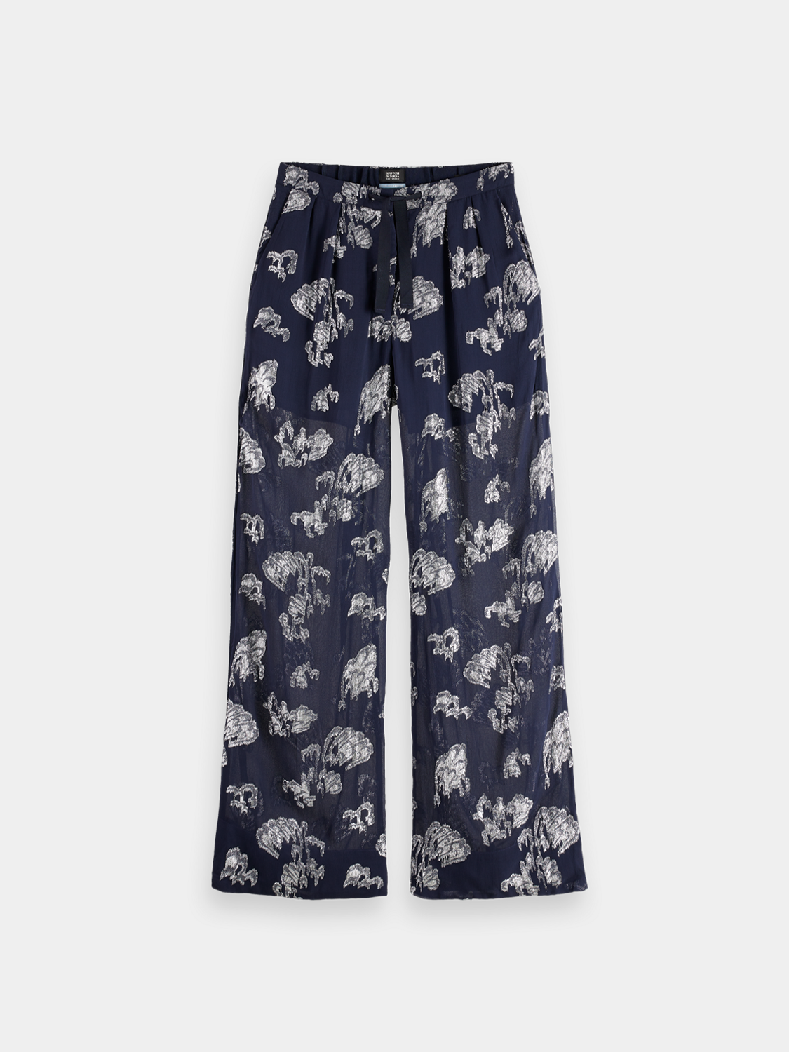 Eleni wide-fit pants by Scotch & Soda, featuring a relaxed silhouette and classic design, shown in a neutral fabric and color.