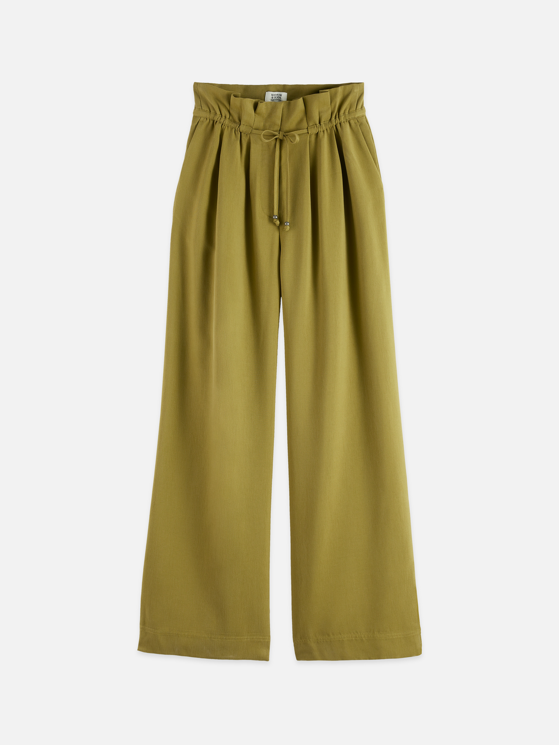 SCOTCH & SODA June wide-fit pants in a relaxed silhouette, shown in neutral color from the front