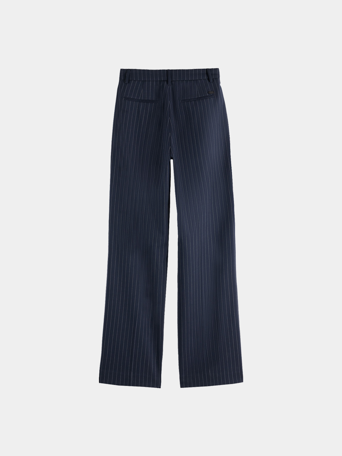 Black Edie wide-fit pants by Scotch & Soda, featuring a relaxed silhouette and tailored waistband, styled with side pockets.