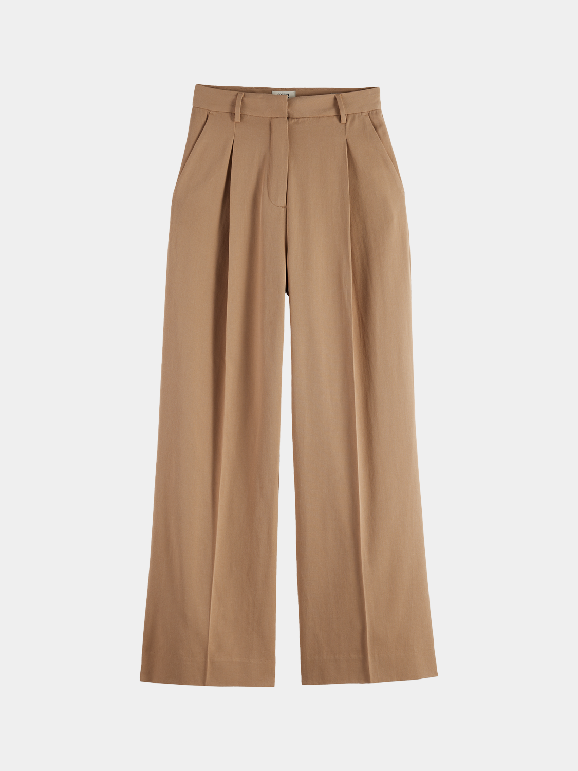 Wide-fit rose-colored pants by Scotch & Soda, featuring a relaxed fit and stylish design.