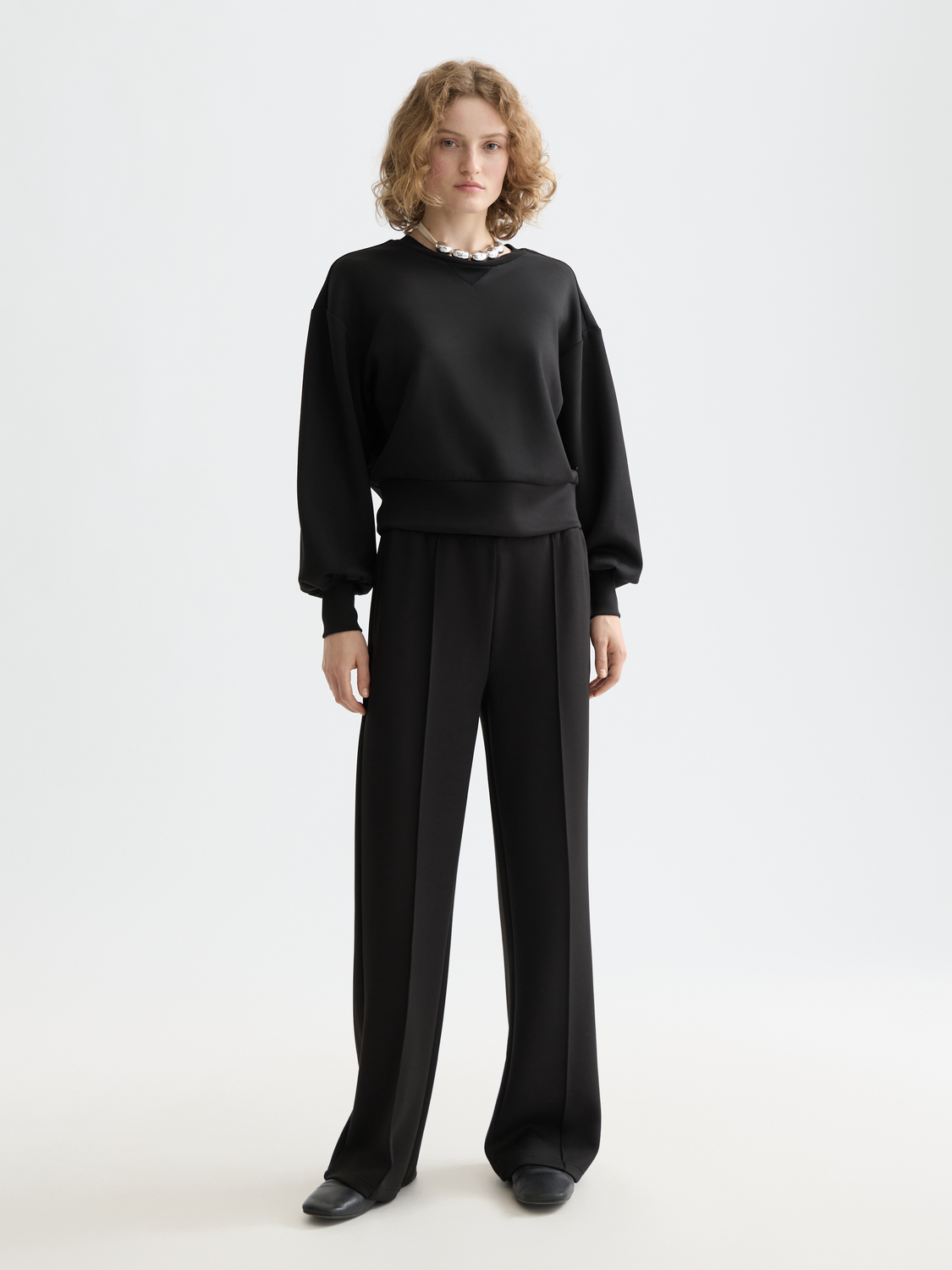 Light gray Scotch & Soda modal straight-fit sweatpants with a relaxed fit, shown flat on a white background.