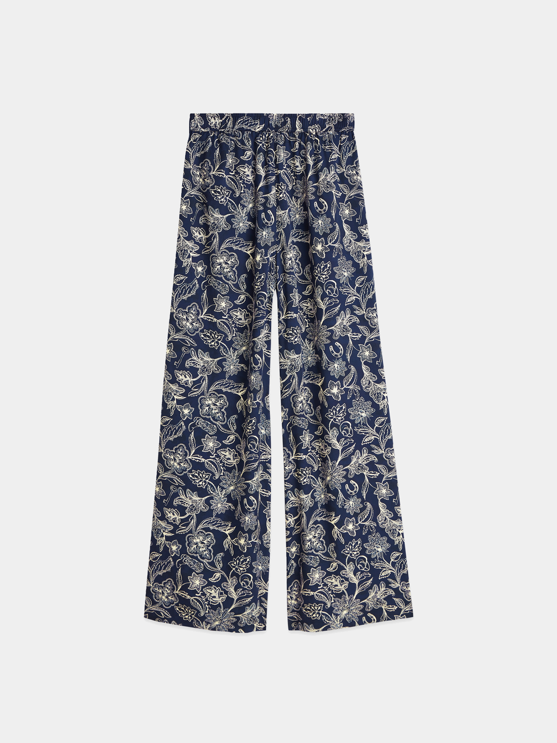 Wide-fit Eleni pants by SCOTCH & SODA, featuring a relaxed silhouette and stylish design, shown from the back view.