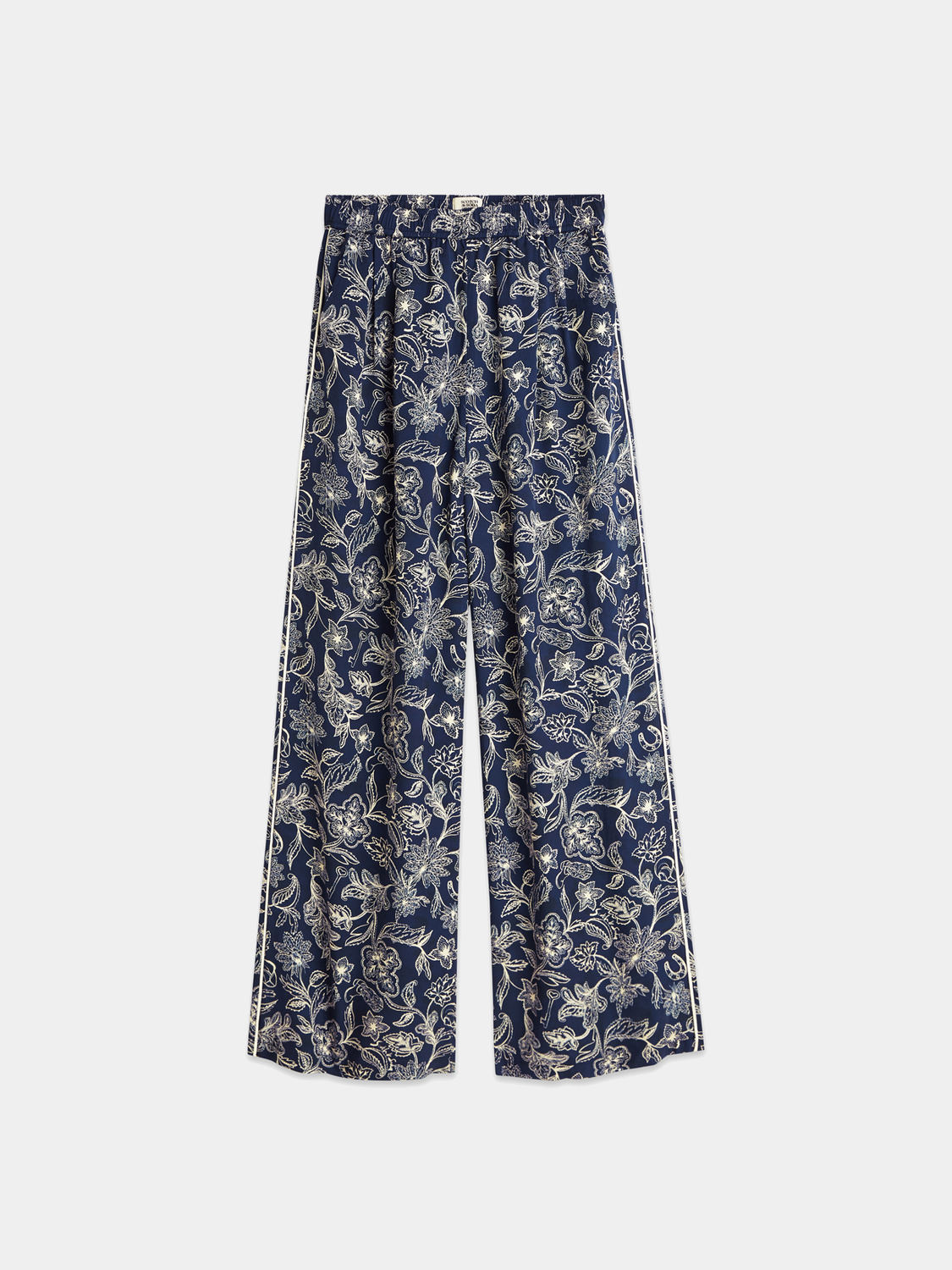 Eleni wide-fit pants by Scotch & Soda in a relaxed fit with a stylish design, shown on a model against a neutral background.
