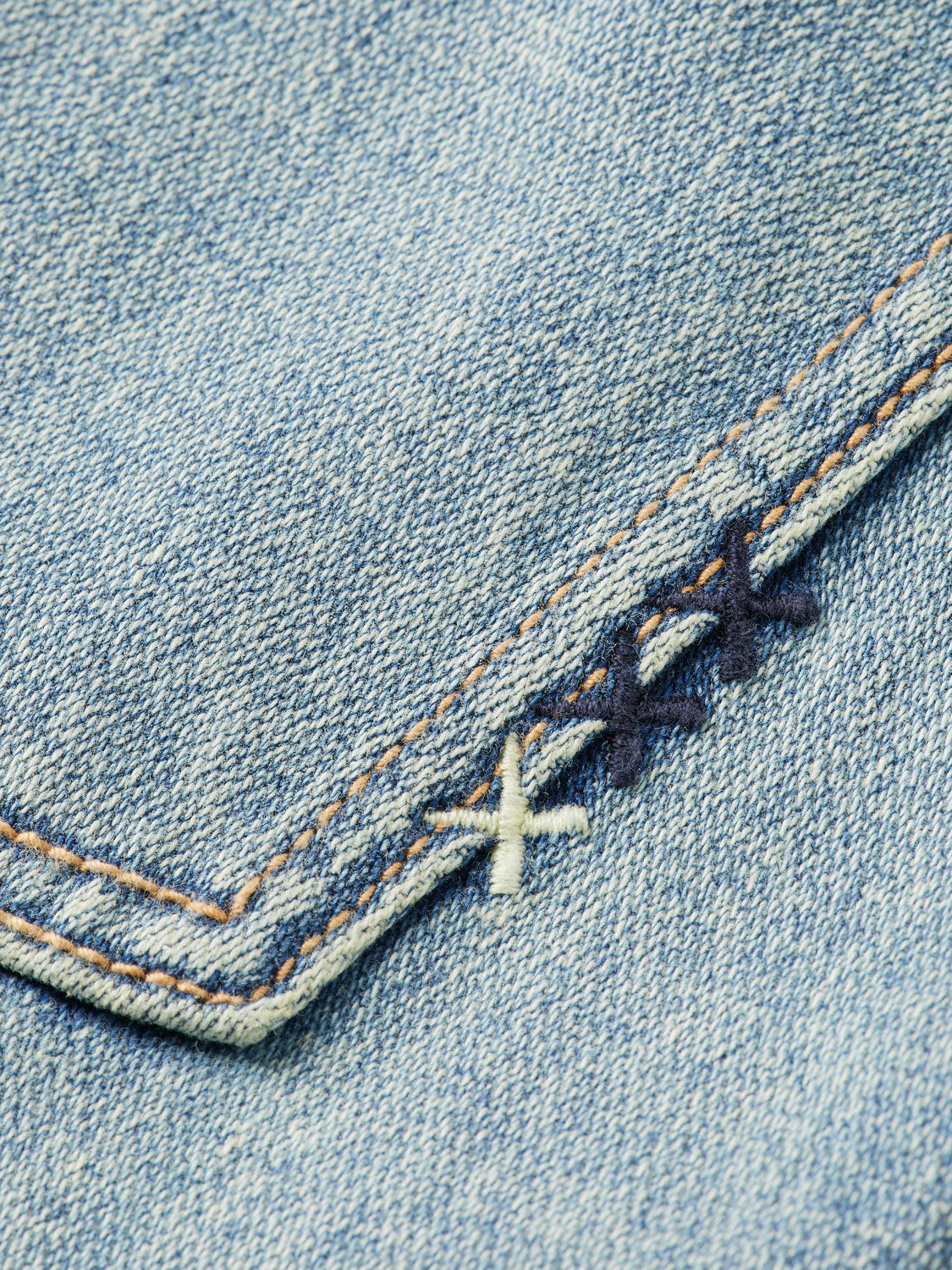 Sky straight-fit denim jeans by Scotch & Soda, front view showing classic five-pocket design and light blue wash.