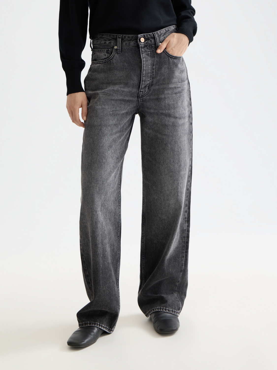 Scotch & Soda ripple straight fit denim jeans displayed on a model, showing front view with classic five-pocket design.