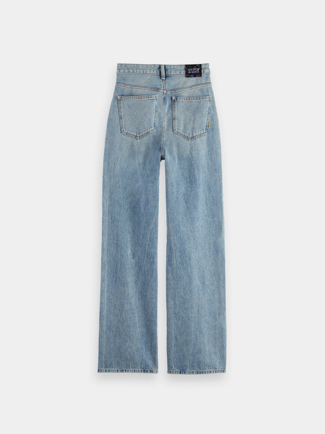 Dark blue Scotch & Soda Ripple straight-fit denim jeans with classic five-pocket design and subtle fading.