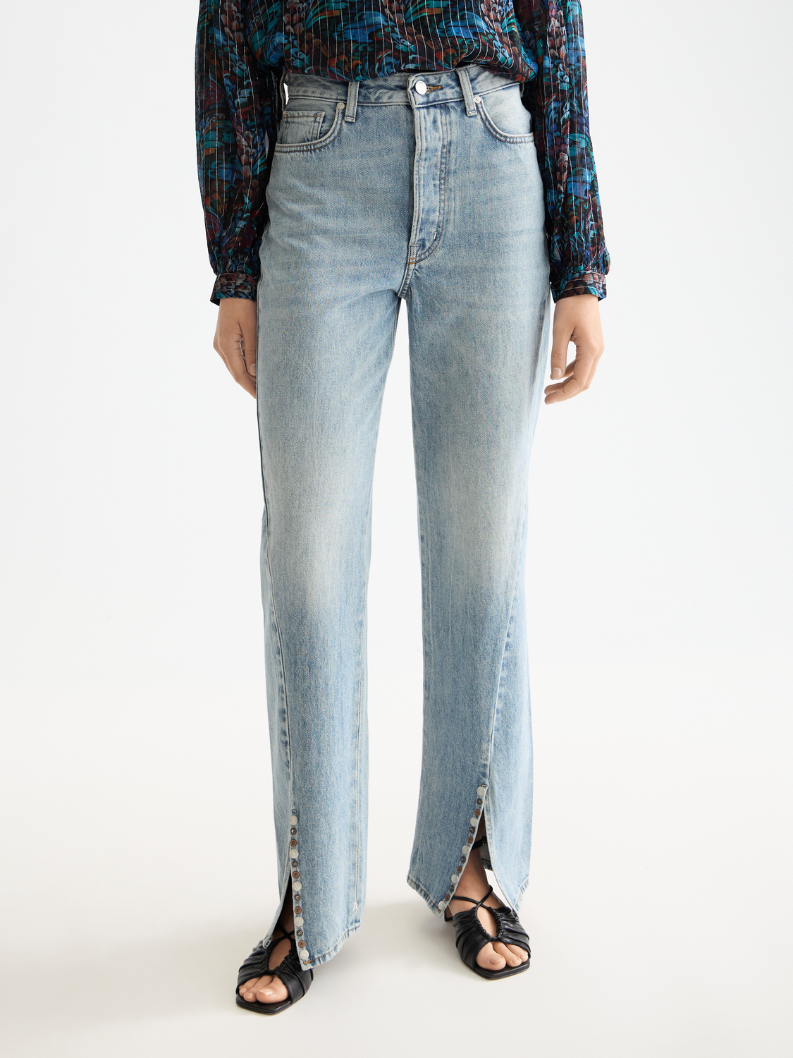 Ripple straight-fit denim jeans by Scotch & Soda, showing classic five-pocket design and light wash finish.