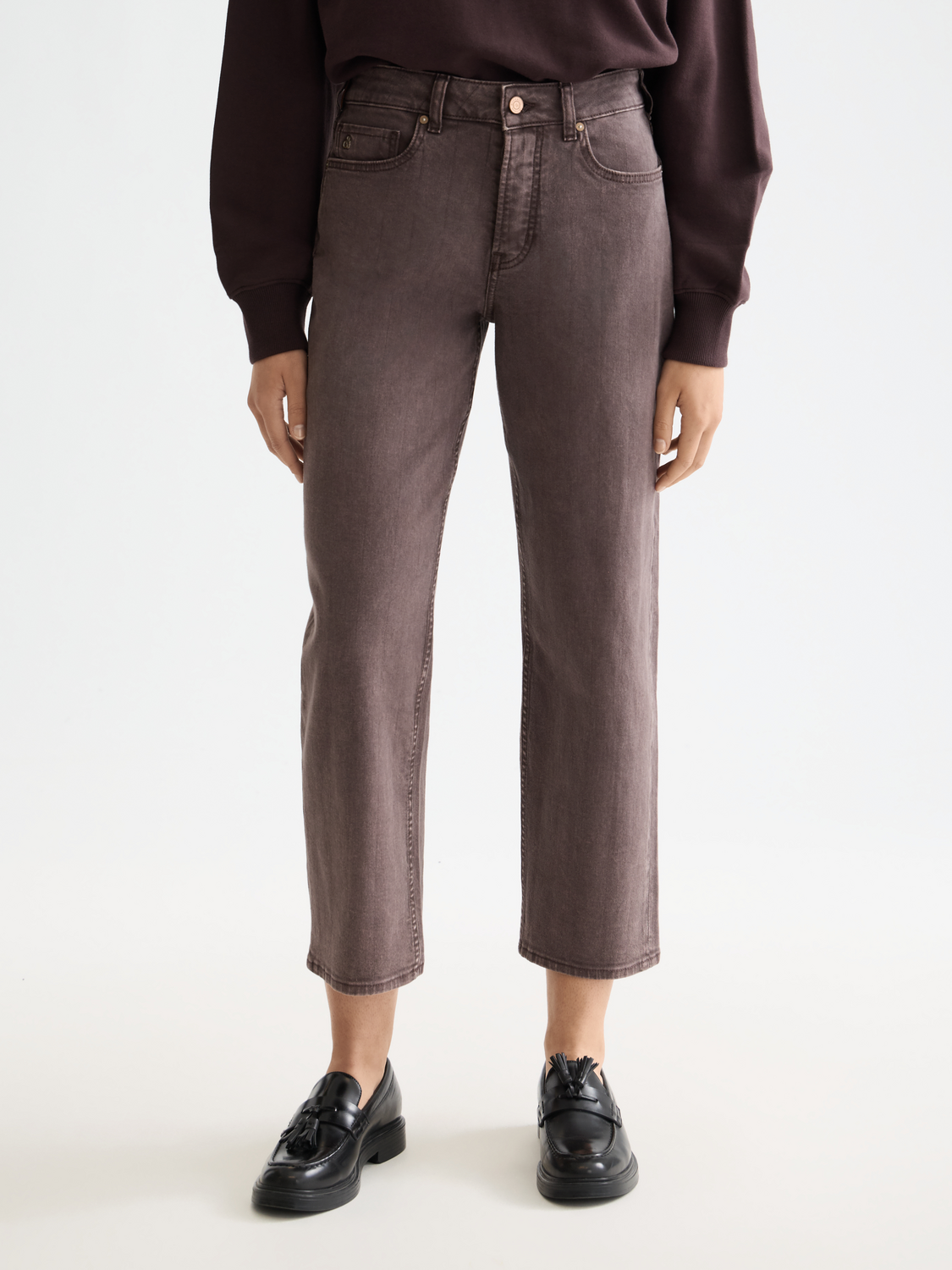 Sky straight-fit denim jeans by Scotch & Soda displayed on a model, showcasing classic blue color and tailored fit.