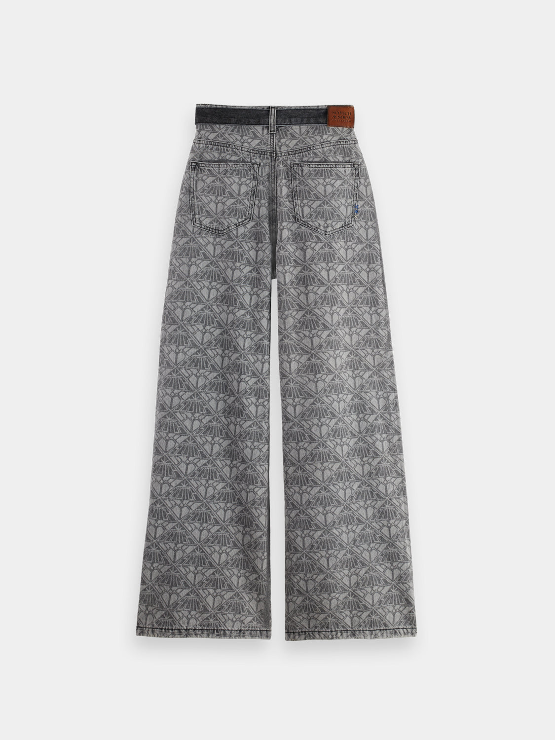 Back view of Scotch & Soda Wave wide-fit denim jeans showing relaxed fit and classic blue denim fabric.