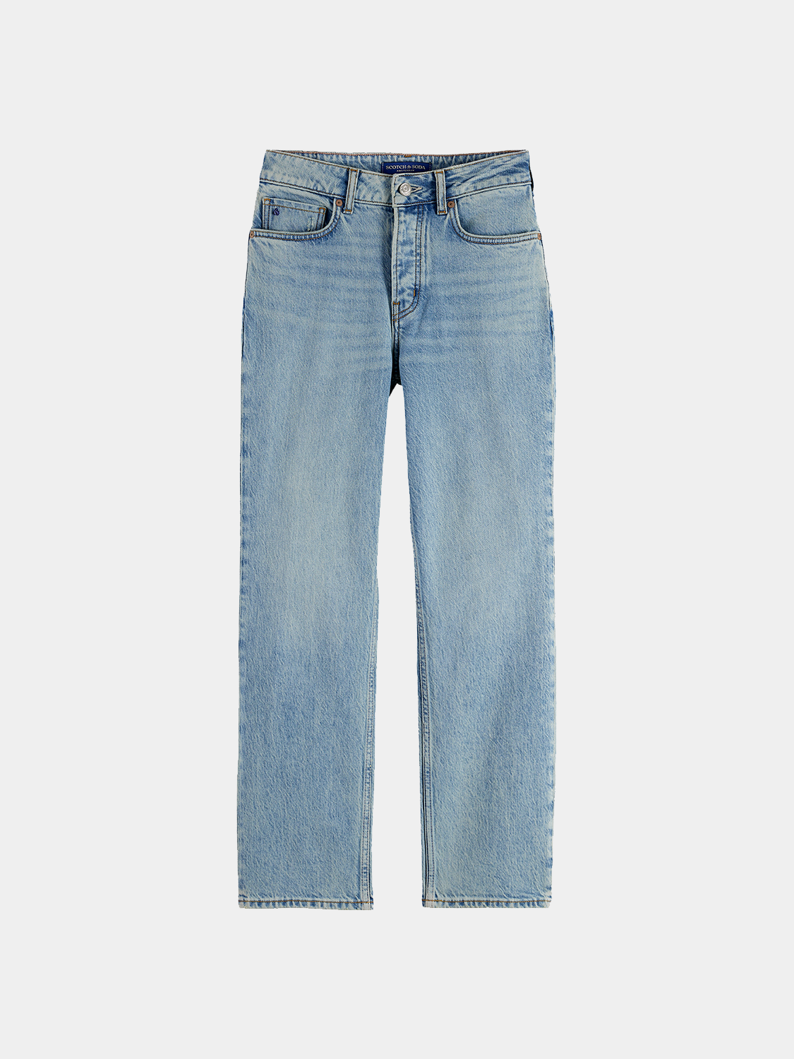 Sky straight-fit denim jeans by Scotch & Soda, featuring classic five-pocket design and a mid-rise cut.